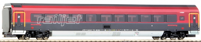 Passenger car economy class of Railjet with Digital interior lights<br /><a href='images/pictures/Roco/64714.jpg' target='_blank'>Full size image</a>